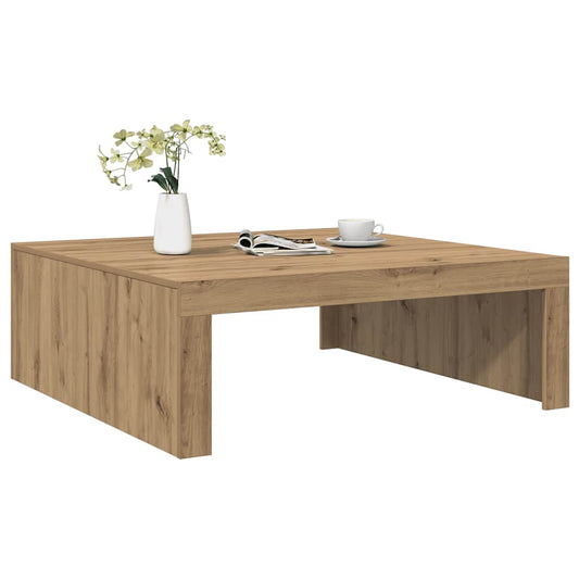 Soffbord artisan ek 100x100x35 cm konstruerat trä