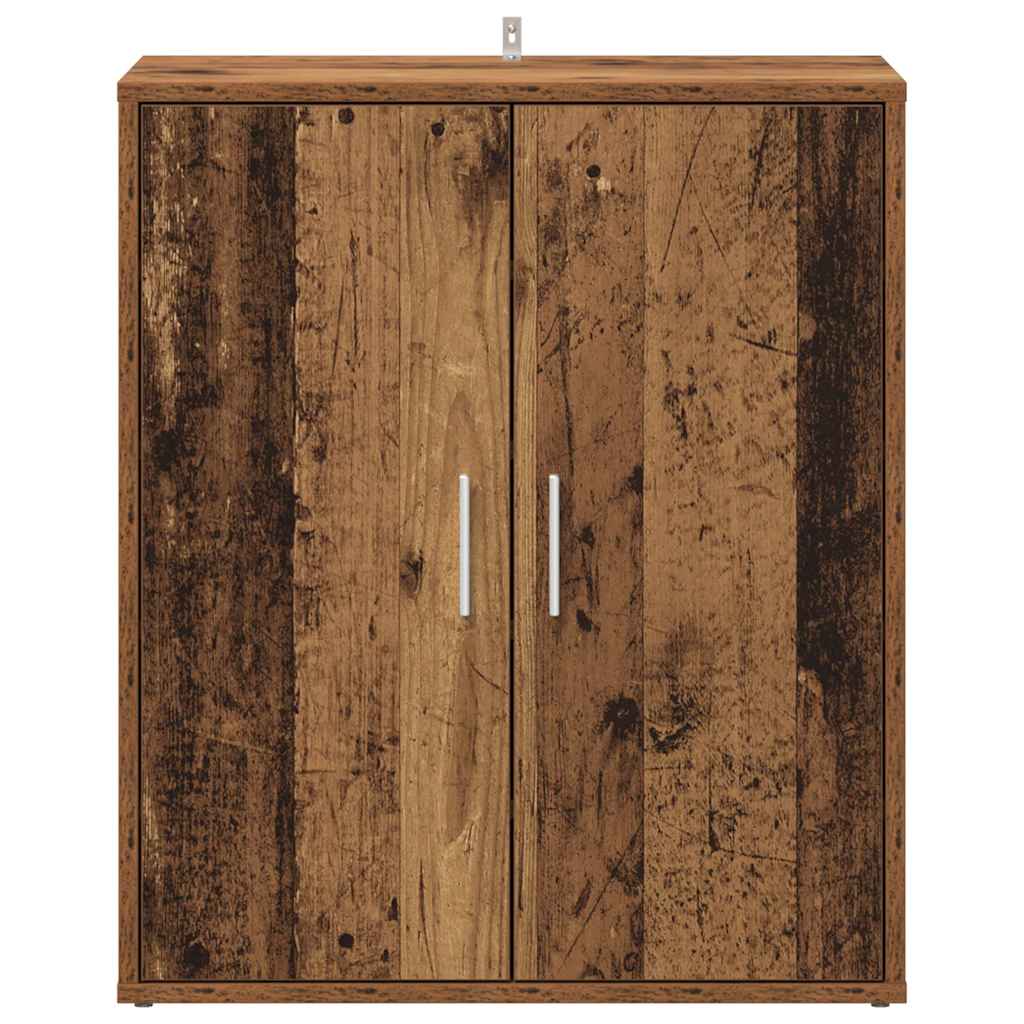 Skoställ Åldrat Trä Skoskåp 60x35x70 cm