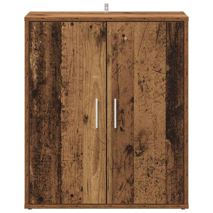 Skoställ Åldrat Trä Skoskåp 60x35x70 cm