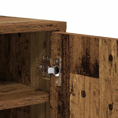 Skoställ Åldrat Trä Skoskåp 60x35x70 cm