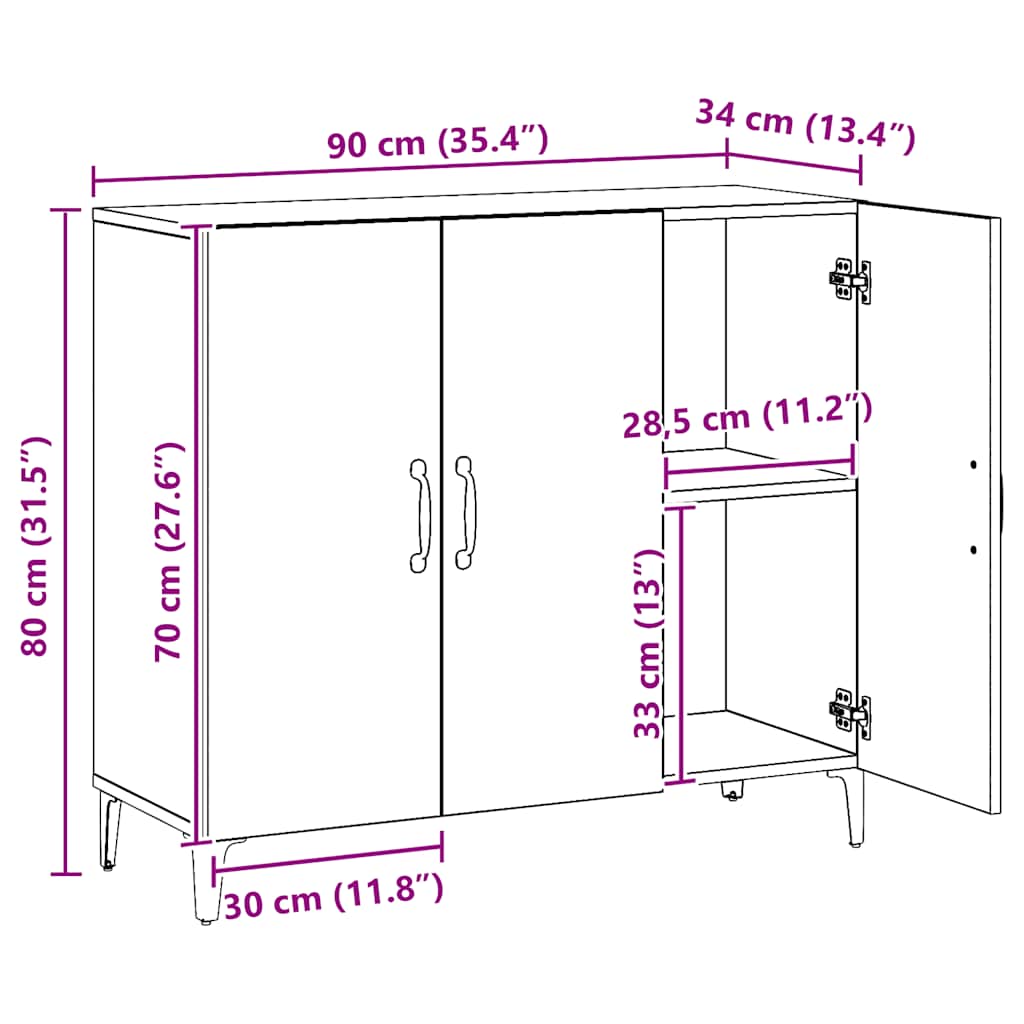 Skänk Artisan Ek 90x34x80 cm