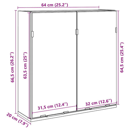 Badrumsspegel Spegelskåp Åldrat Trä 64x20x66,5 cm