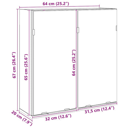 Badrumsspegel Spegelskåp Ek 64x20x66,5 cm