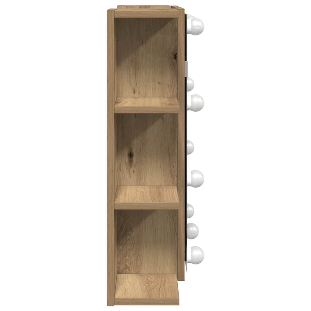 Badrumsspegel Spegelskåp LED Artisan Ek 70x16,5x60 cm