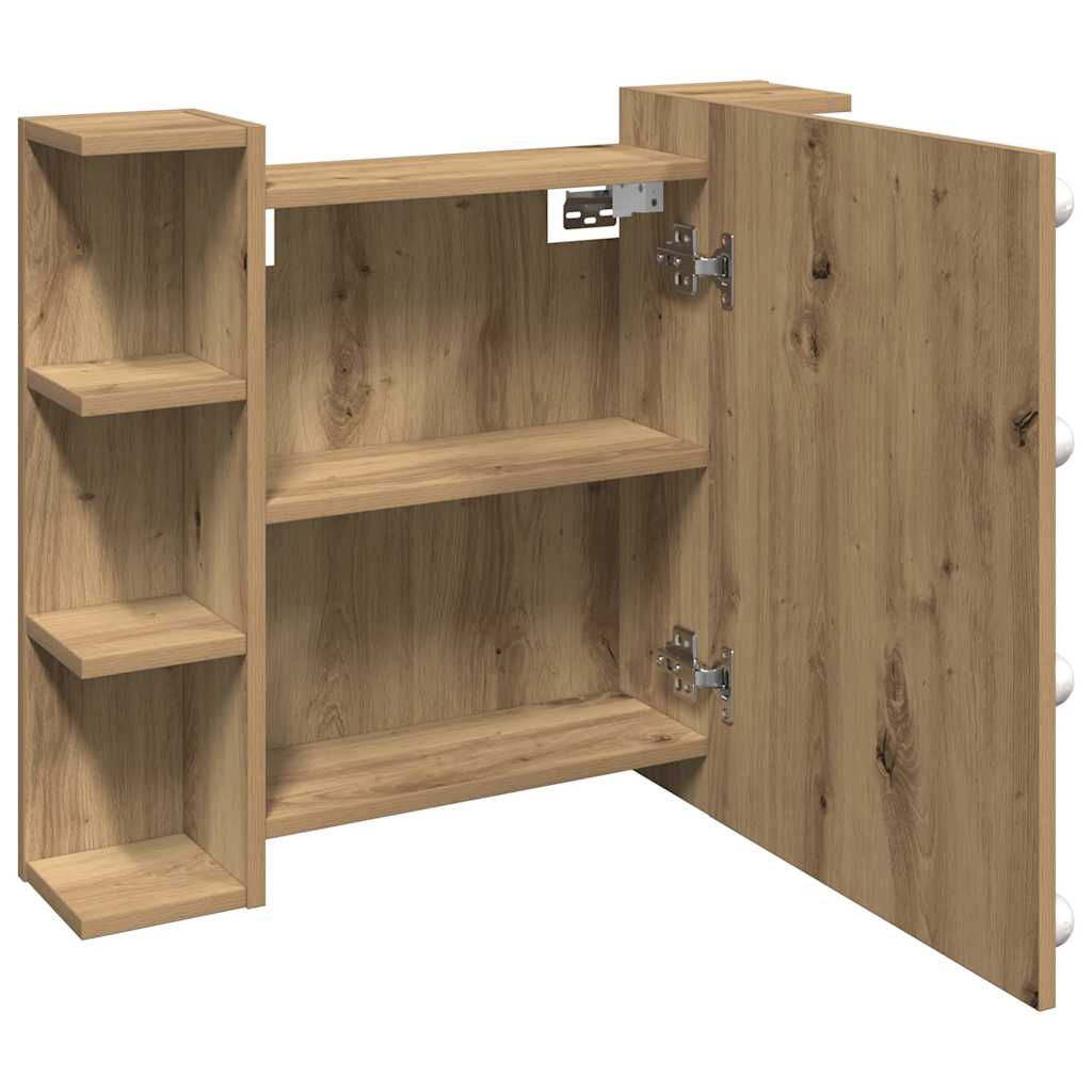 Badrumsspegel Spegelskåp LED Artisan Ek 70x16,5x60 cm