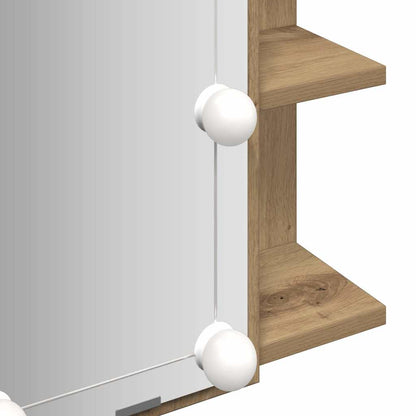Badrumsspegel Spegelskåp LED Artisan Ek 70x16,5x60 cm