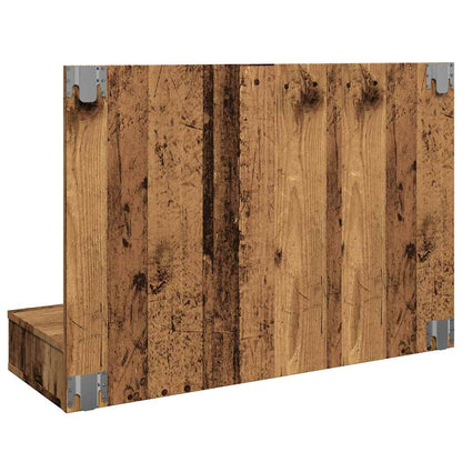 Badrumsspegel Spegelskåp LED gammalt Trä 90x31,5x62 cm