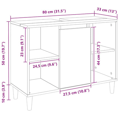 Badrumsskåp Ek 80x33x60 cm