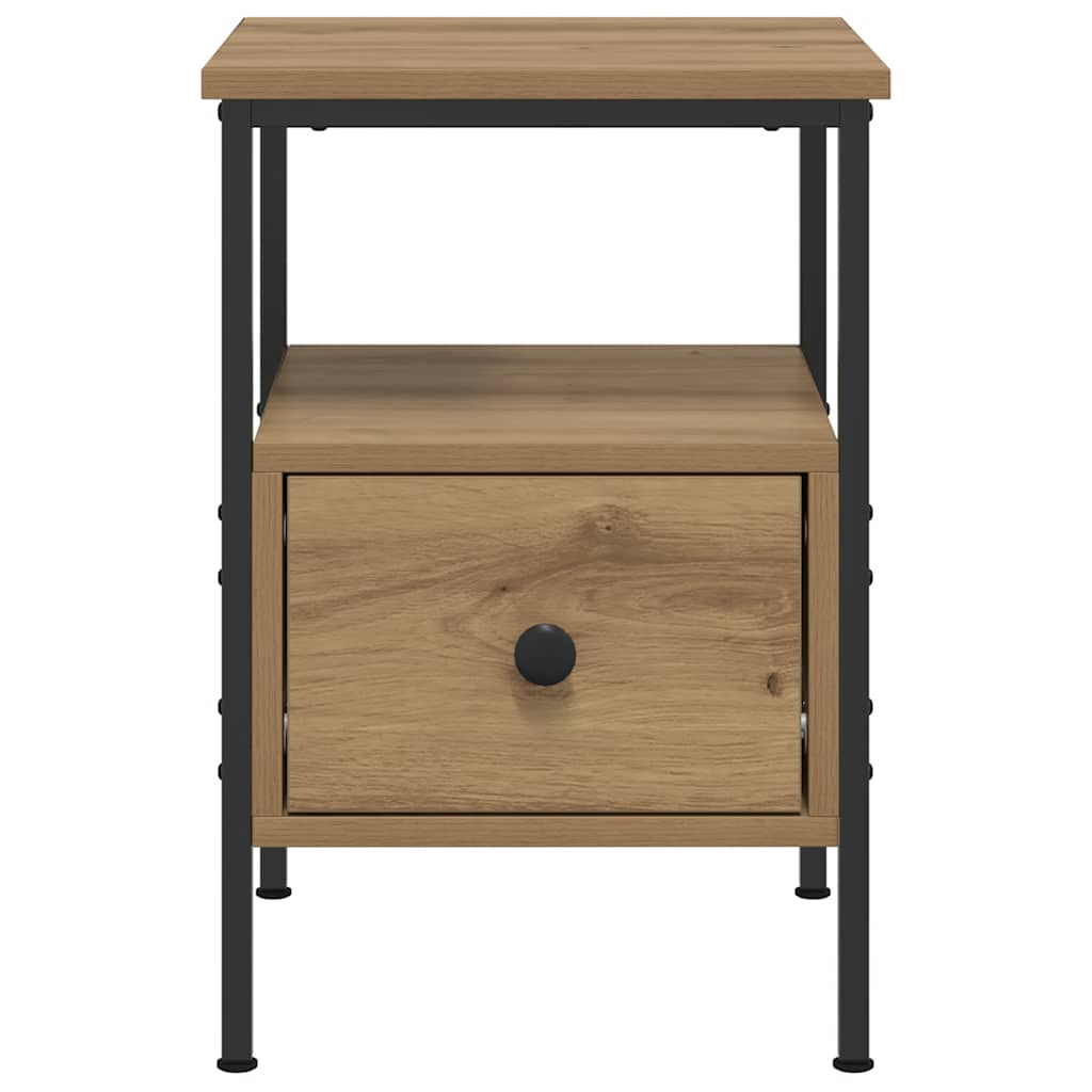 Sängbord 2 st ek 34x36x50 cm konstruerat trä