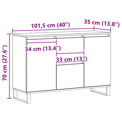 Skänk ek 101,5x35x70 cm konstruerat trä
