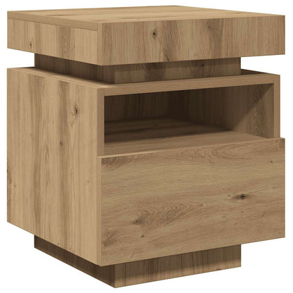 Sängbord Nattduksbord Artisan Ek med LED-belysning 40x39x48,5 cm