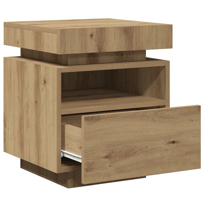 Sängbord Nattduksbord Artisan Ek med LED-belysning 40x39x48,5 cm