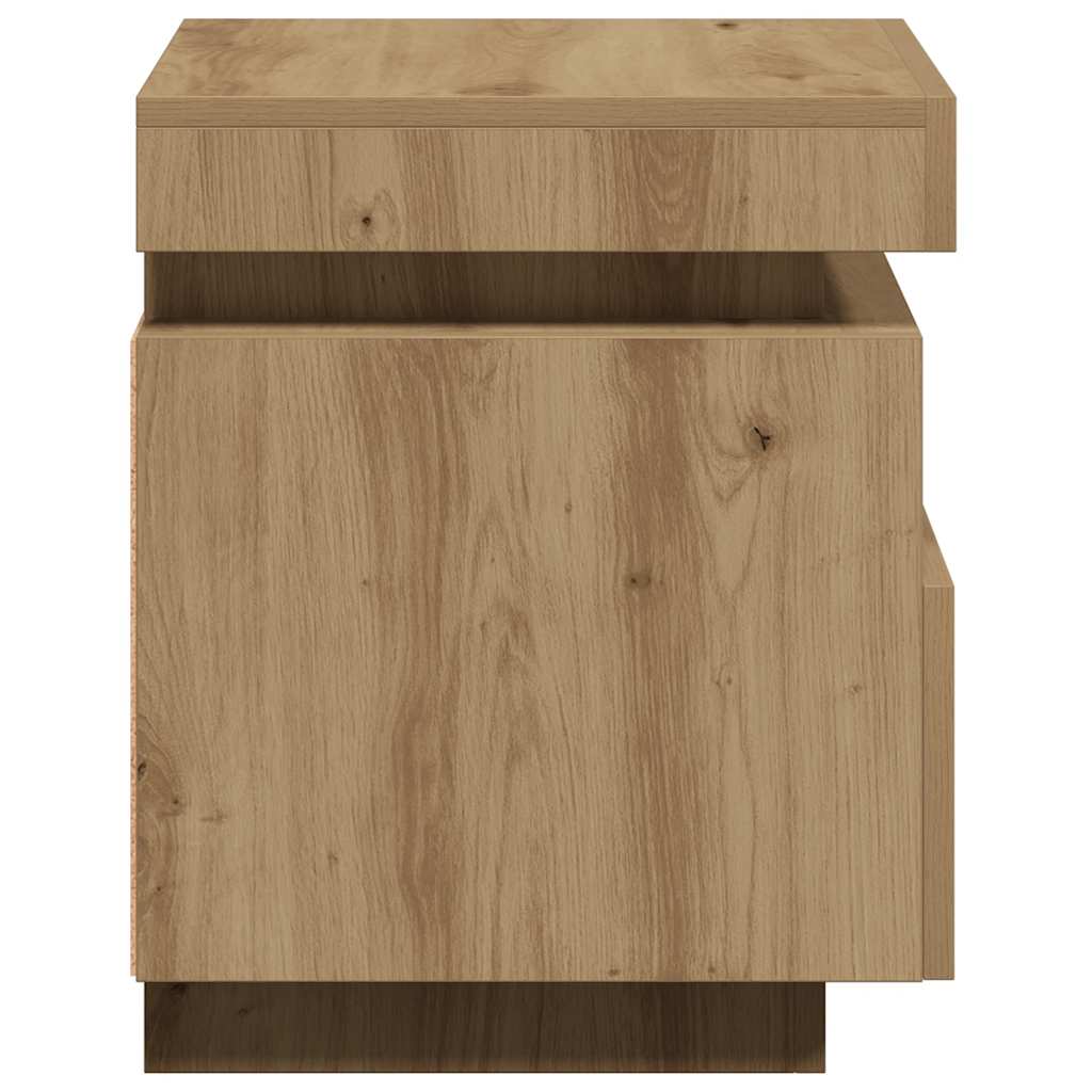 Sängbord Nattduksbord Artisan Ek med LED-belysning 40x39x48,5 cm
