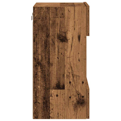 Nástenné skrinky s LED osvetlením pre TV 2 st åldrat trä 40x30x60,5 cm
