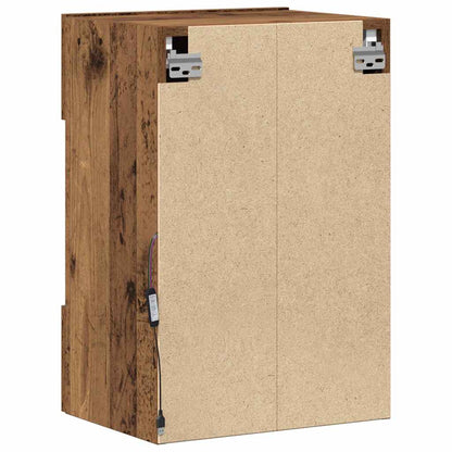 Nástenné skrinky s LED osvetlením pre TV 2 st åldrat trä 40x30x60,5 cm
