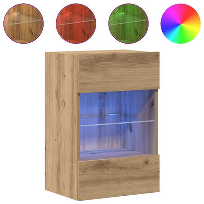 Nástenné skrinky s LED osvetlením pre TV 2 st artisan ek 40x30x60,5 cm