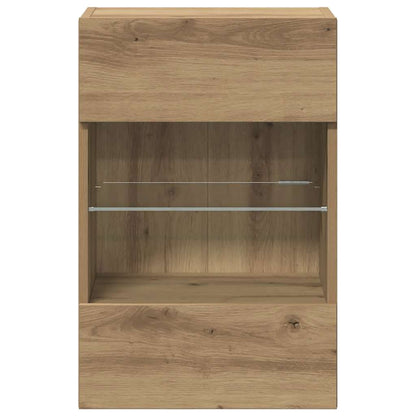 Nástenné skrinky s LED osvetlením pre TV 2 st artisan ek 40x30x60,5 cm