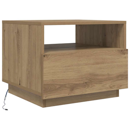 Soffbord med LED ek 50x49x40 cm