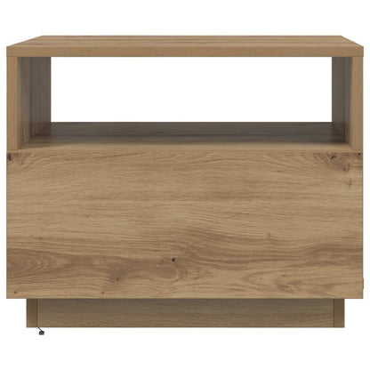 Soffbord med LED ek 50x49x40 cm