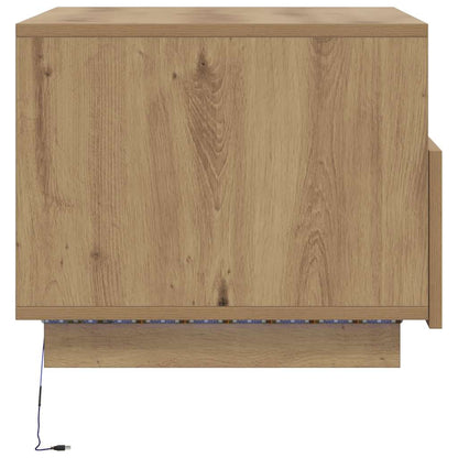 Soffbord med LED ek 50x49x40 cm