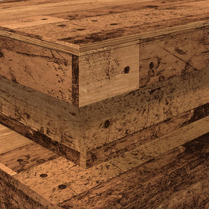 Soffbord Åldrat Trä LED 90x50x40 cm