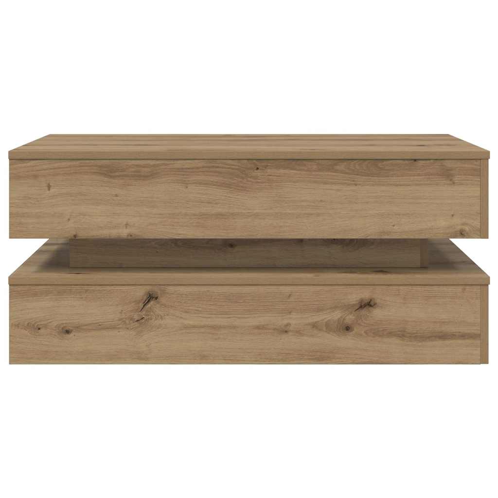 Soffbord med LED ek 90x50x40 cm