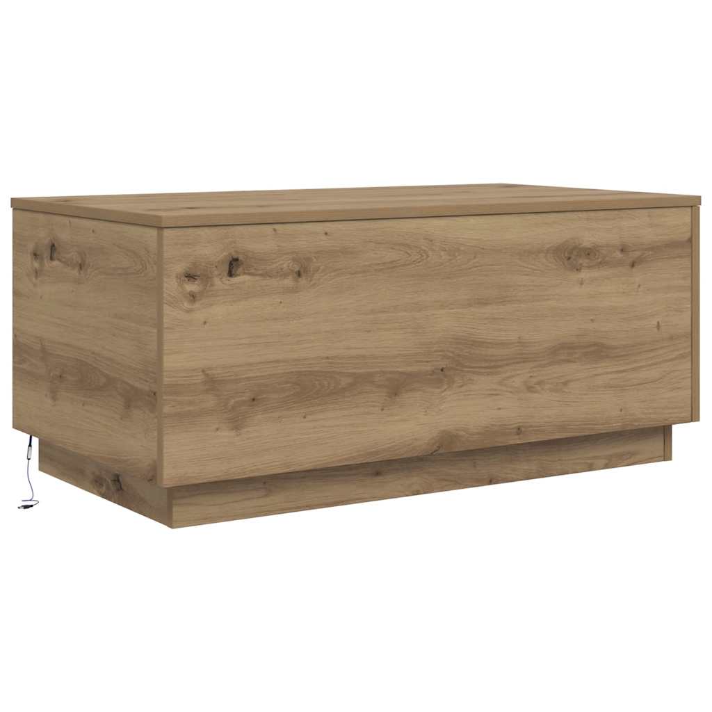 Soffbord med LED ek 90x50x40 cm