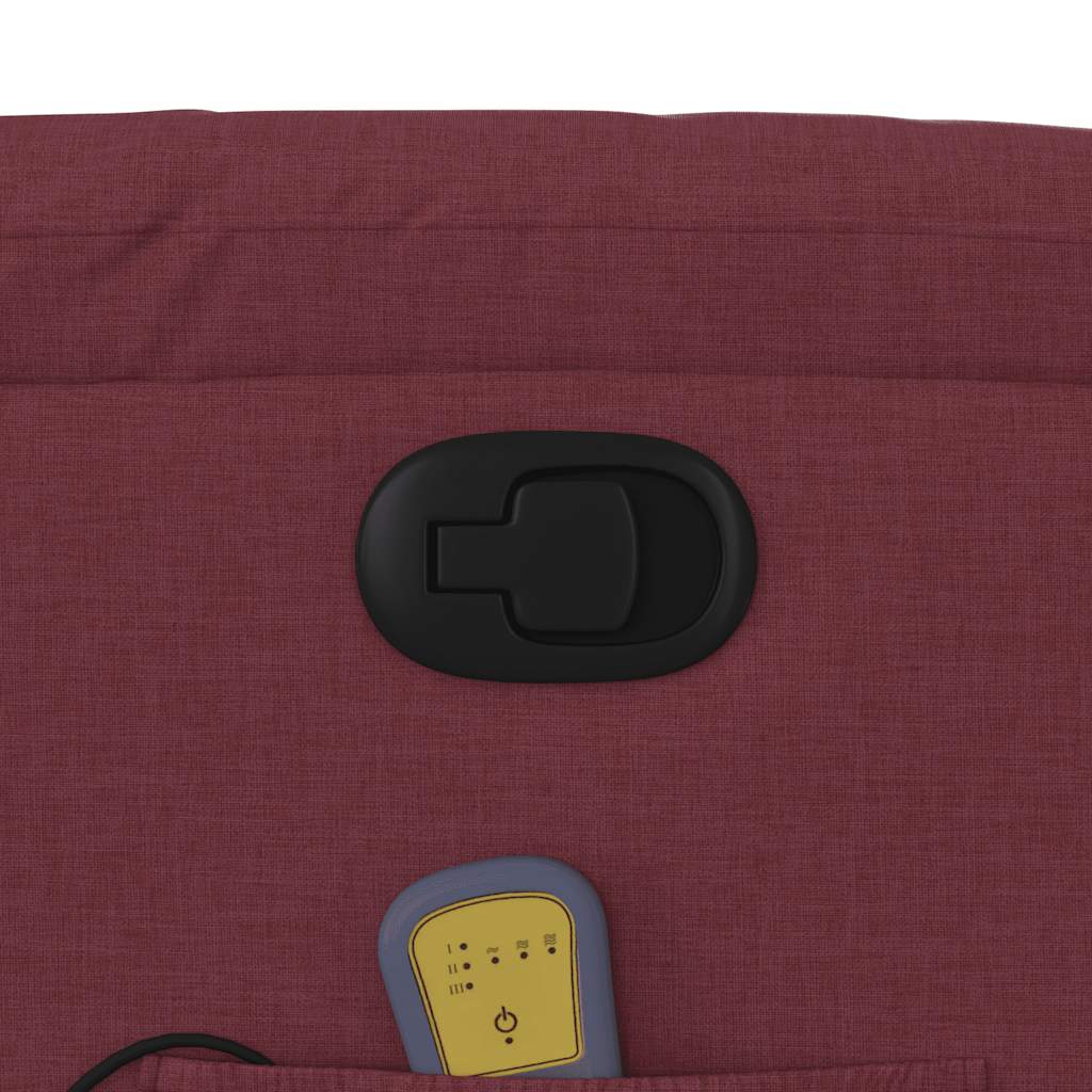Elektrisk Massagefåtölj Vinröd tyg