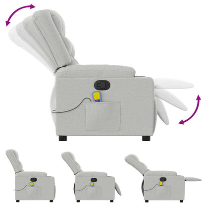 Elektrisk Massagefåtölj Ljusgrå tyg