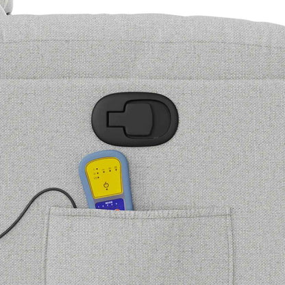 Elektrisk Massagefåtölj Ljusgrå tyg