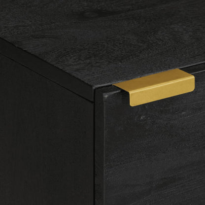 Sängbord 2 st svart 40x33x46 cm massivt mangoträ