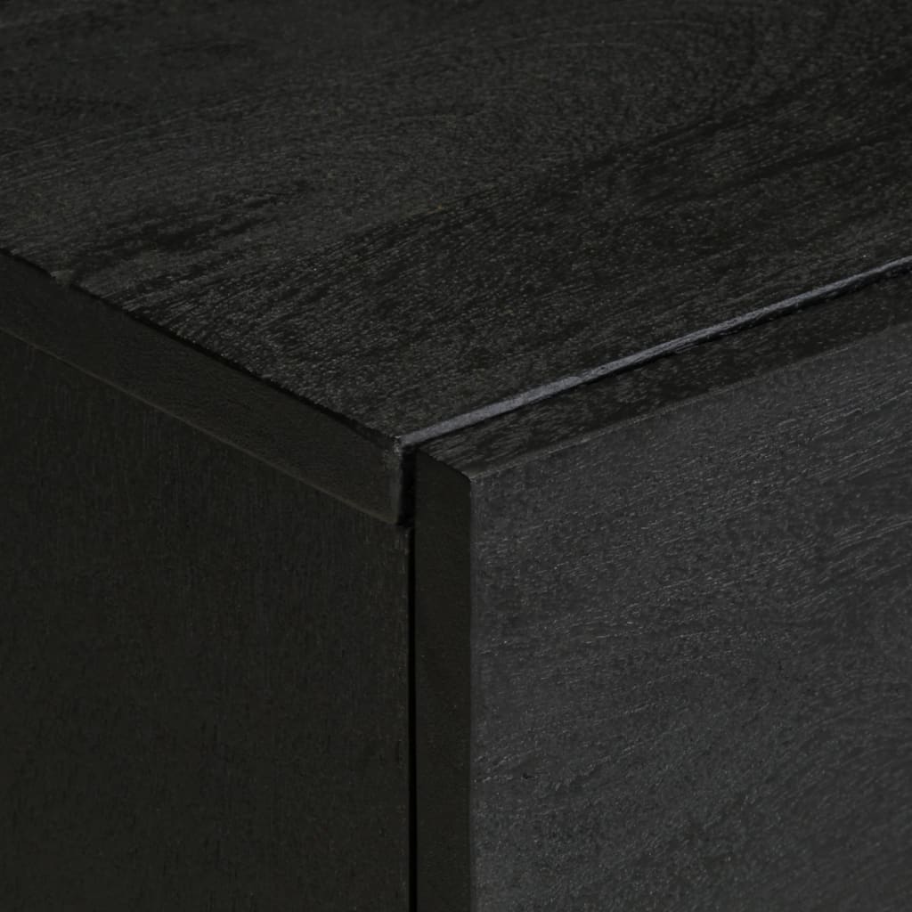 Sängbord 2 st svart 40x33x46 cm massivt mangoträ