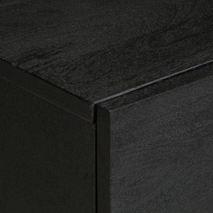 Sängbord 2 st svart 40x33x46 cm massivt mangoträ