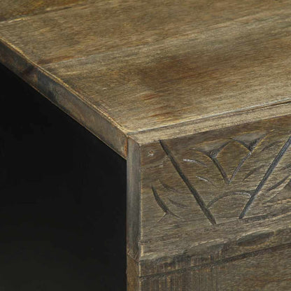 Soffbord Grå ljusgrått 80x50x40 cm massivt Trä mango