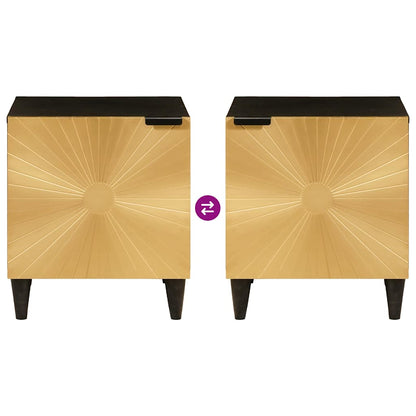 Sängbord 2 pcs Svart och Guld 40 x 33.5 x 46 cm