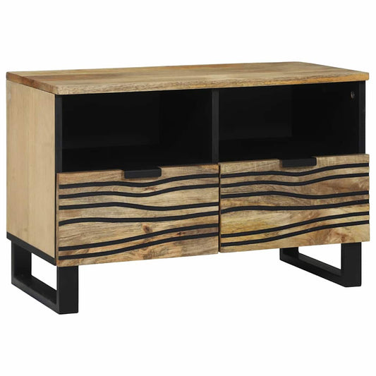 TV-skåp med låda Brun 70 x 33 x 46 cm massivt mangoträ