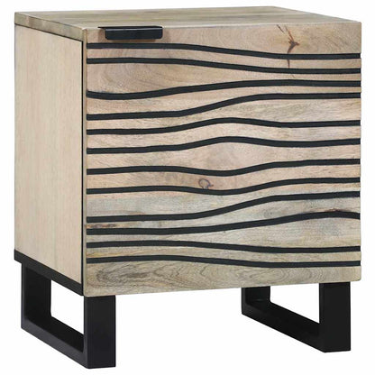Sängbord 2 pcs Naturfärg 40 x 33 x 46 cm massivt mangoträ