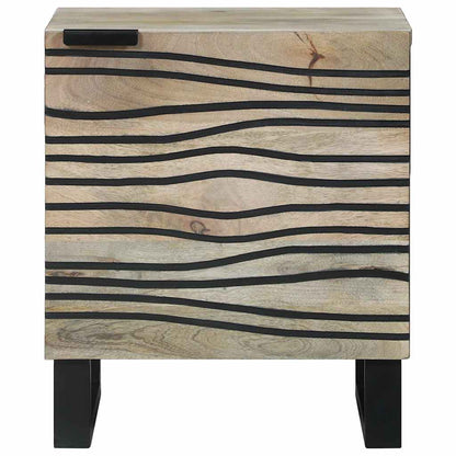 Sängbord 2 pcs Naturfärg 40 x 33 x 46 cm massivt mangoträ