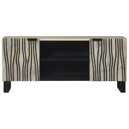 TV-skåp Vit 105 x 33 x 46 cm massivt mangoträ