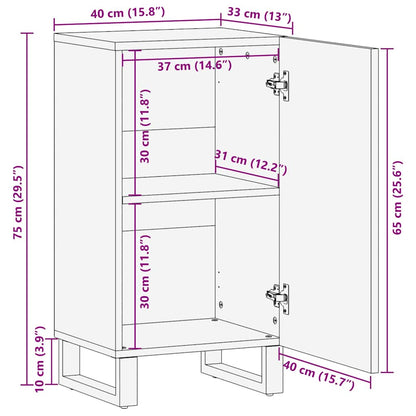 Skåp Vit 40 x 33 x 75 cm massivt mangoträ