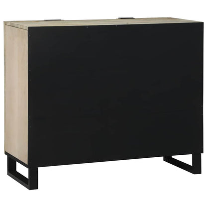 Skåp Vit 90 x 33 x 75 cm massivt mangoträ