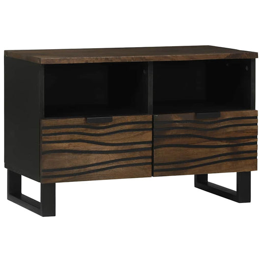 TV-skåp med låda Brun 70 x 33 x 46 cm massivt mangoträ