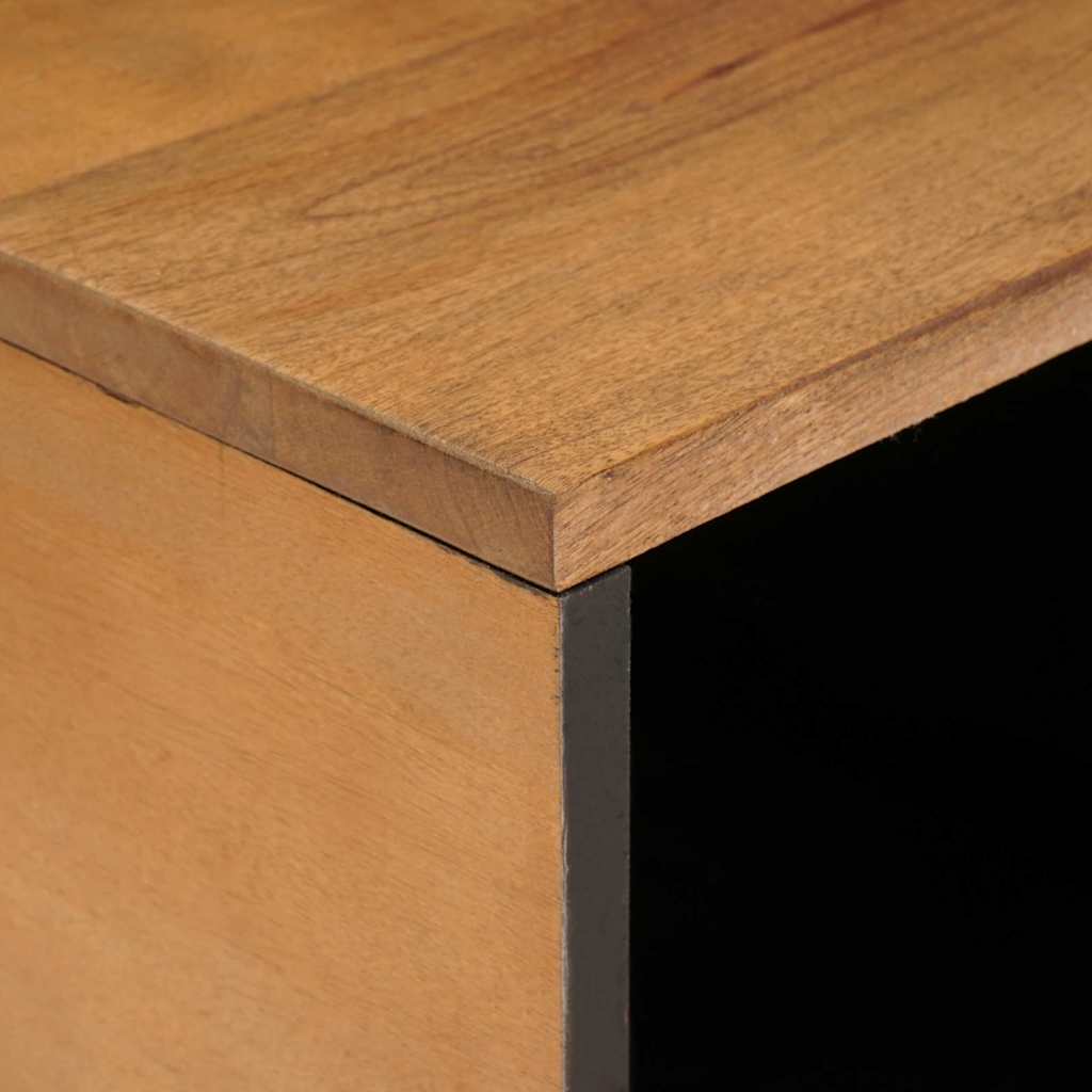 Soffbord Brun Ljusbrun med hylla 80 x 50 x 40 cm massivt mangoträ