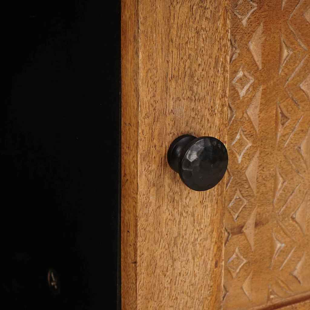 Soffbord Brun Ljusbrun med hylla 80 x 50 x 40 cm massivt mangoträ