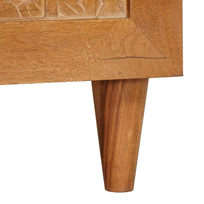 Soffbord Brun Ljusbrun med dörr 80 x 50 x 40 cm massivt mangoträ