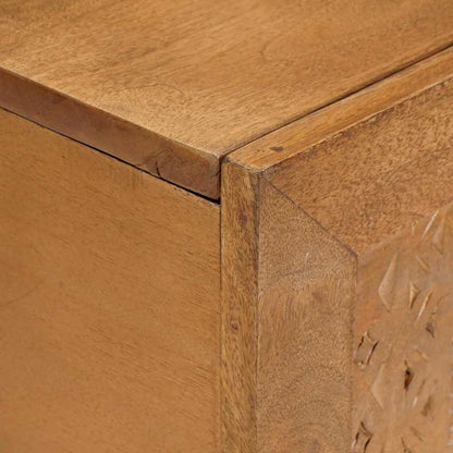 Soffbord Brun Ljusbrun med hylla 100 x 54 x 40 cm massivt mangoträ