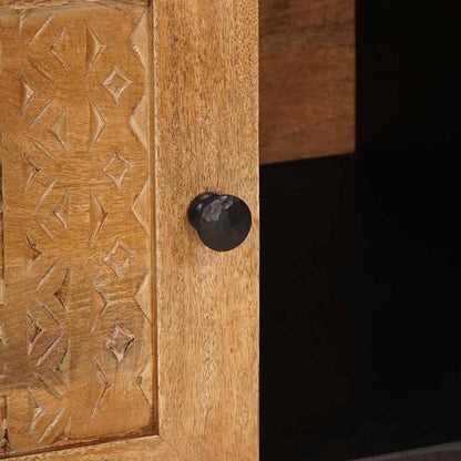 Soffbord Brun Ljusbrun med hylla 100 x 54 x 40 cm massivt mangoträ