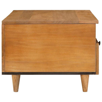 Soffbord Trä med låda Ljusbrun 80 x 54 x 40 cm massivt mangoträ
