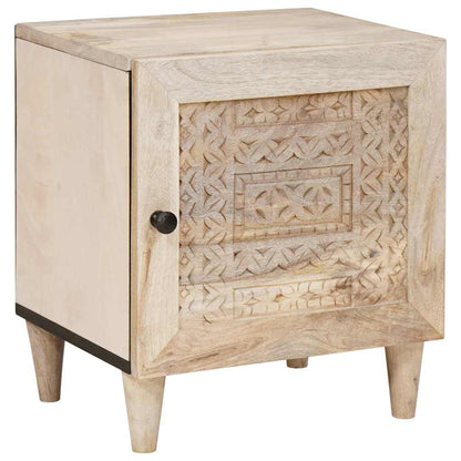 Sängbord 2 pcs Beige 40 x 33 x 46 cm massivt mangoträ