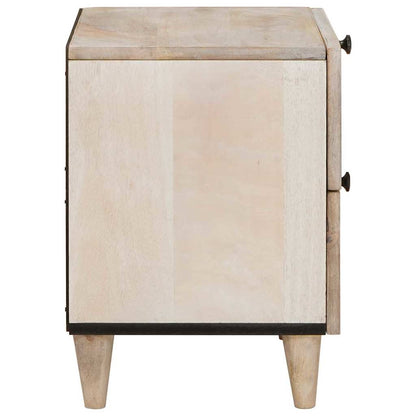 Sängbord med låda Beige 40 x 33 x 46 cm massivt mangoträ